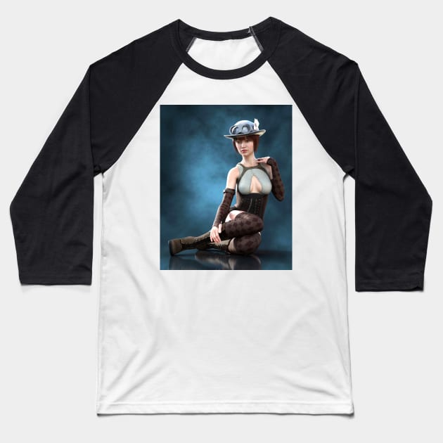 Portraiture of steam punk Baseball T-Shirt by Carlosr1946